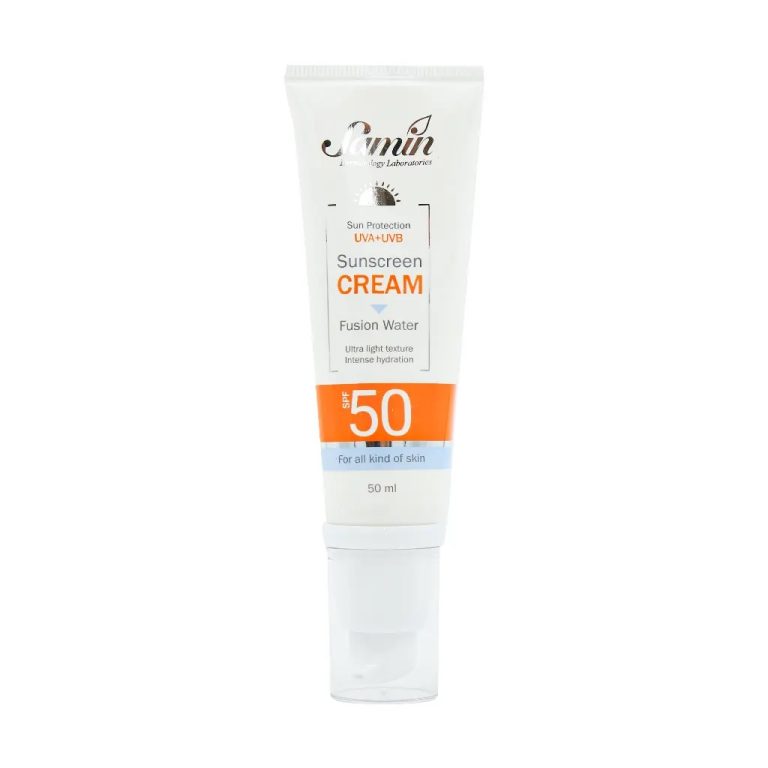 کرم ضد آفتاب فیوژن واتر انواع پوست SPF50 ثمین 50 میلی لیتر
