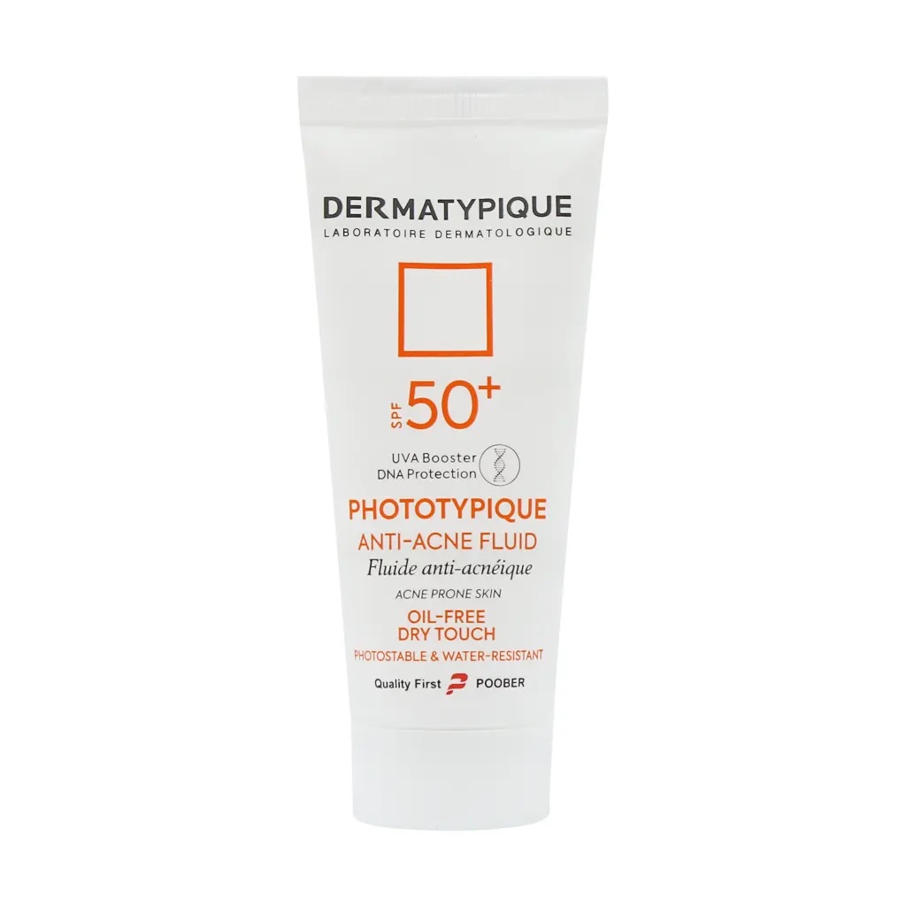 فلوئید ضد آفتاب بی رنگ آنتی آکنه درماتیپیک مناسب پوست چرب