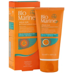 کرم ضد آفتاب روشن کننده و ضد چروک رنگی SPF50 پوست چرب بایومارین 50 میلی لیتر